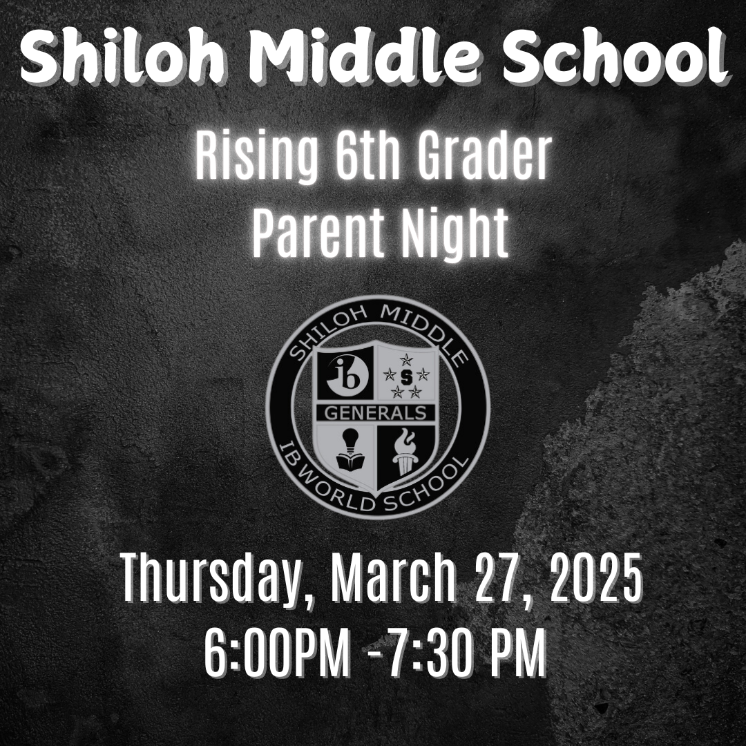 Rising 6th Grade Night March 27 at 6pm.